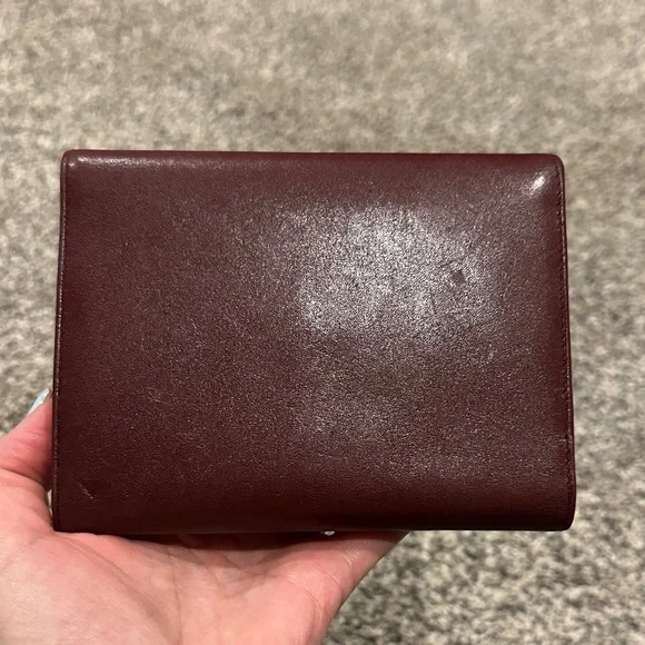 Cartier Leather Trifold Wallet with Gold Accents - Picture 2 of 8